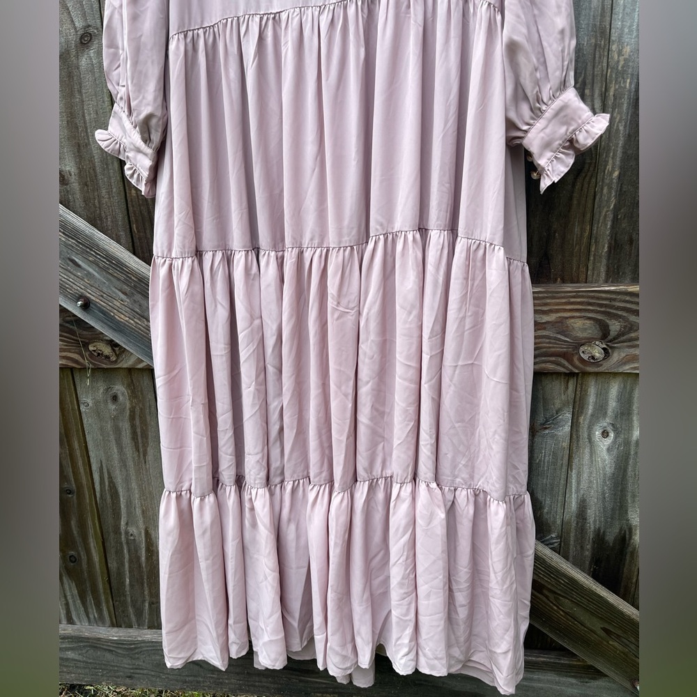 Dainty Jewells Blush Long Sleeve Tiered Dress - Picture 5 of 12